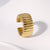 Minimalist Stripe Geometric Stainless Steel Electroplating Rings