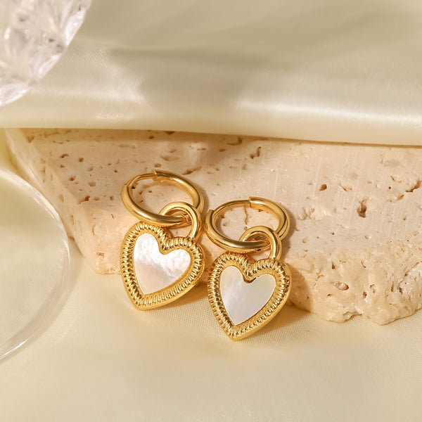 IG Style Heart Geometric Stainless Steel 18K Gold Plated Earrings