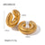 IG Style Circle Text Letter Number Metal 18K Gold Plated Earrings