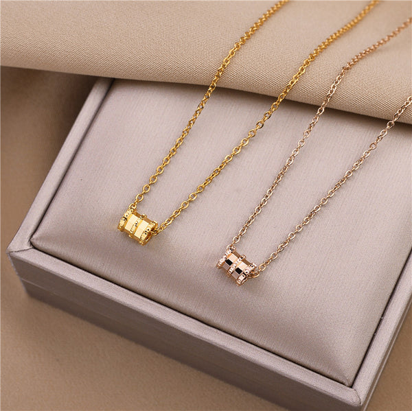 Geometric Titanium Steel 18K Gold Plated Necklaces