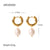 IG Style Pearl Geometric Stainless Steel 18K Gold Plated Earrings