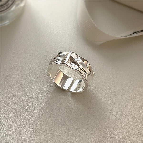 925 Sterling Silver Women Korean Geometric Silver Silver Plating Rings