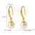 IG Style Pearl Chinese Zodiac Animal Heart Stainless Steel Electroplating Earrings