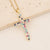 Expressive Cross Copper Zircon Inlay Pendants