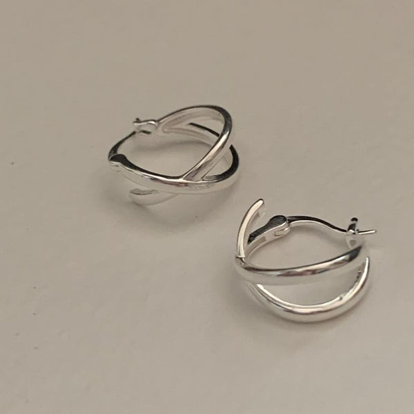 925 Sterling Silver Korean Circle Text Letter Number Silver Electroplating Stud Earrings