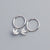 925 Sterling Silver Minimalist Women Stripe Crown Silver Diamond Inlay Stud Earrings