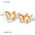 IG Style Irregular Tennis / Diamond Line Twisted Asymmetrical Geometric U-Shape Stainless Steel Electroplating Earrings