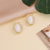 Women Retro Vintage Pearl Geometric Heart Alloy Electroplating Stud Earrings