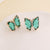 Women Butterfly Copper Stud Earrings