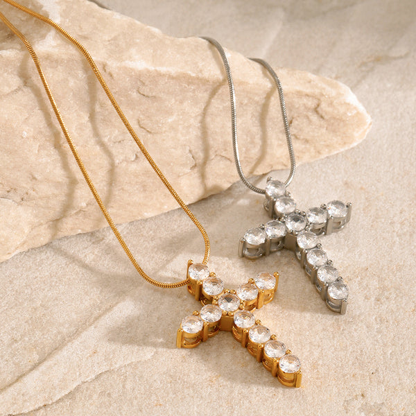 IG Style Cross Stainless Steel Electroplating Necklaces