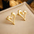 Fashion Heart Heart Stainless Steel Electroplating Stud Earrings