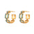 Fashion Round Geometric Stainless Steel 18K Gold Plated Stud Earrings