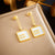 Fashion Square Geometric Titanium Steel Electroplating Earrings