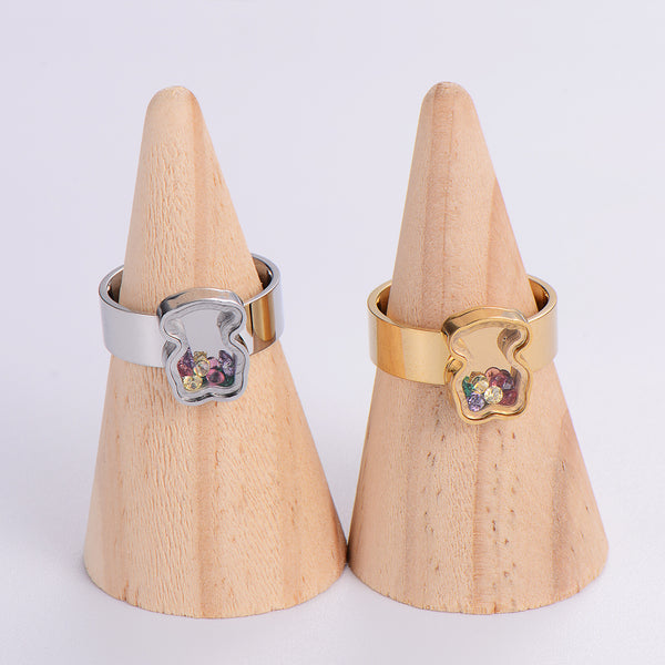 Fashion Bear Stainless Steel Electroplating Rings