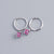 925 Sterling Silver Minimalist Petal Flower Silver Diamond Inlay Stud Earrings