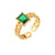 Women Fashion Circle Geometric Stainless Steel 18K Gold Plated Rings