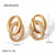 IG Style Tennis / Diamond Line Stainless Steel 18K Gold Plated Earrings