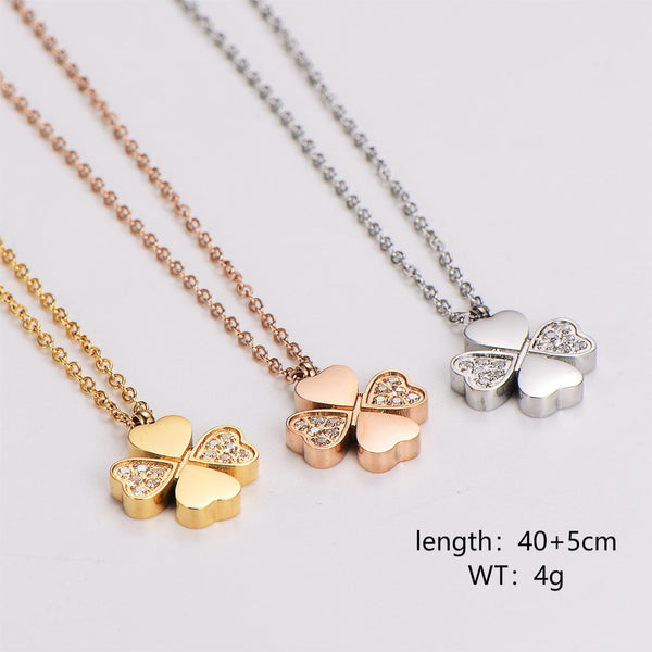 Fashion Heart Heart Stainless Steel Electroplating Necklaces