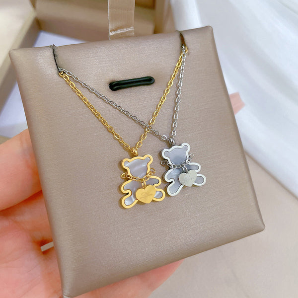 Cartoon Flower Gourd Geometric Titanium Steel Electroplating Necklaces