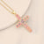 Women Retro Vintage Cross Copper Oil Dripping Pendants