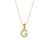 Fashion Round Stripe Number Text Letter Stainless Steel 18K Gold Plated Necklaces