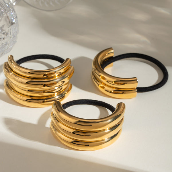 Stripe Alloy Electroplating Hair Ties