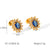 IG Style Sunflower Geometric Stainless Steel Zircon Inlay Earrings