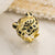 Women Cheetah Geometric Copper Inlay Rings