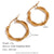 Fashion Round Circle Geometric Stainless Steel 18K Gold Plated Earrings