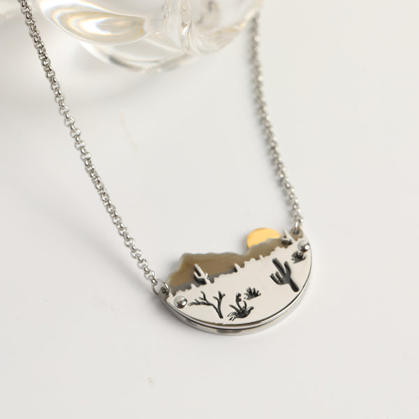 Geometric Stainless Steel Electroplating Necklaces