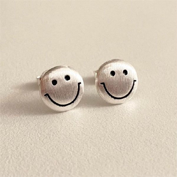 925 Sterling Silver Korean Chamfered Cube Text Letter Number Silver Electroplating Stud Earrings