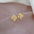 Korean Cosmos Geometric Titanium Steel Electroplating Earrings