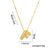 Letter Text Number Titanium Steel 18K Gold Plated Necklaces