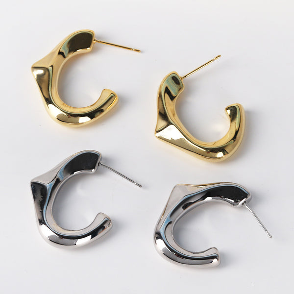 Fashion Droplet Copper Electroplating Stud Earrings