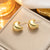 Moderate Luxury U-Shape Titanium Steel 18K Gold Plated Stud Earrings