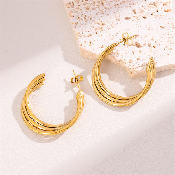 Minimalist Stainless Steel Polishing Earrings