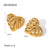 Unisex Heart Stainless Steel 18K Gold Plated Earrings