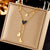 Korean Heart Tassel Geometric Titanium Steel Electroplating Necklaces