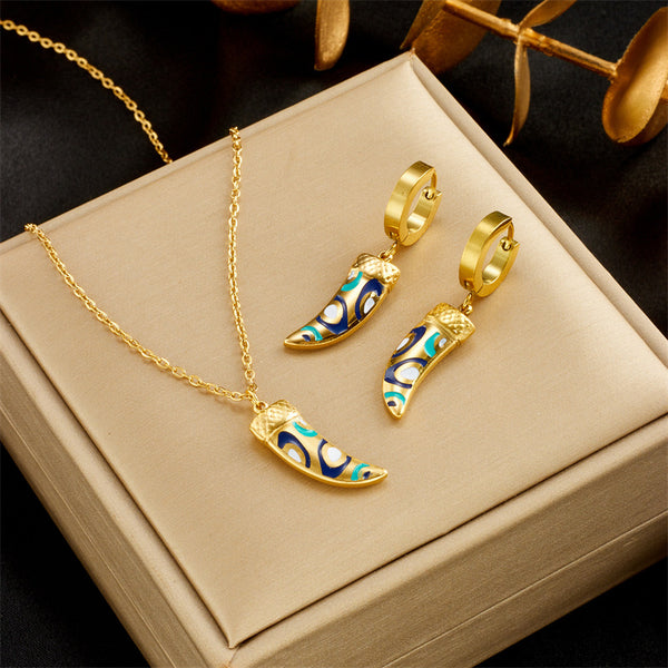 Fashion Women Chain Titanium Steel Electroplating Jewelry Sets