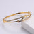 Fashion Women Metal Diamond Heart Stainless Steel Bangles