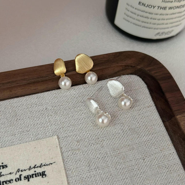 925 Sterling Silver Korean Irregular Text Letter Number Silver Electroplating Stud Earrings