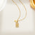 Korean Letter Geometric Titanium Steel 18K Gold Plated Necklaces