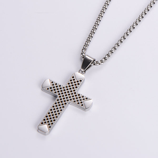 Sporty Cross Stainless Steel Electroplating Pendants