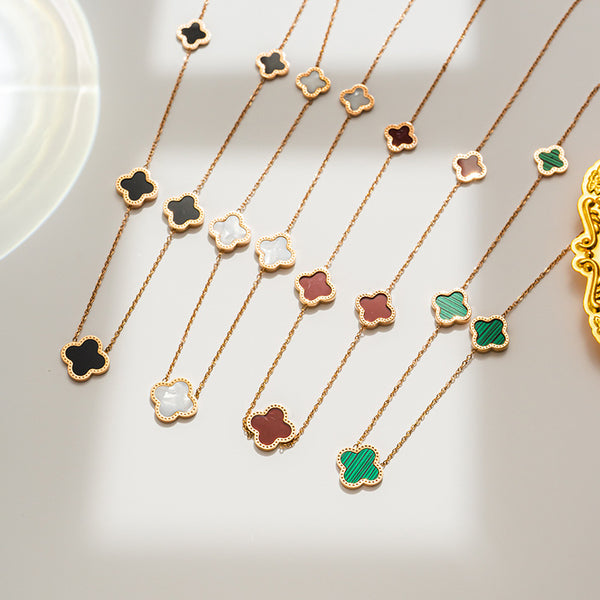 Moderate Luxury Geometric Titanium Steel 18K Gold Plated Necklaces