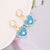 Women Heart Alloy Oil Dripping Earrings