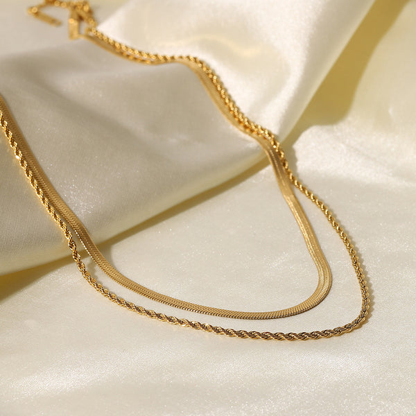 IG Style Chain Geometric Stainless Steel 18K Gold Plated Necklaces