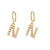 Minimalist Letter Number Text Stainless Steel 18K Gold Plated Earrings