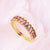 Moderate Luxury Women Round Circle Geometric Zircon Diamond Inlay Rings