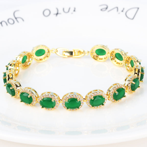 Japanese / Korean Women Tennis / Diamond Line Artificial Crystal Diamond Inlay Bracelets