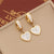 Fashion Heart Insect Stainless Steel Electroplating Earrings